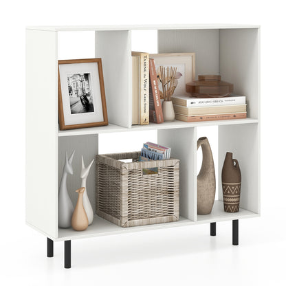 Open Shelf Bookcase with 4 Compartments, White Bookcases at Gallery Canada