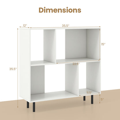 Open Shelf Bookcase with 4 Compartments, White Bookcases at Gallery Canada