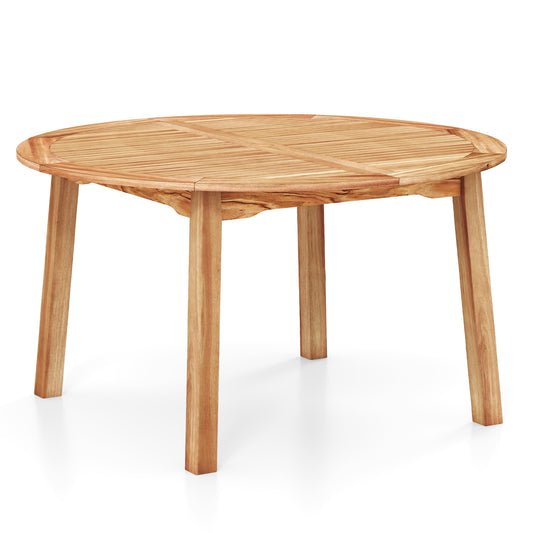 53 Inch Outdoor Acacia Wood Dining Table for 4-6 People, Natural Patio Dining Tables Natural at Gallery Canada