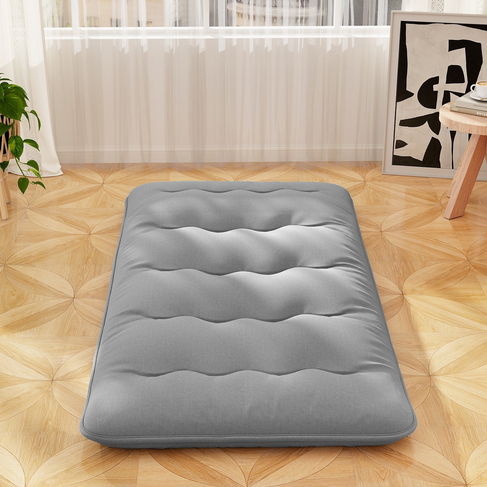 Futon Mattress with Washable Cover and Carry Bag-Twin Size, Gray Mattresses   at Gallery Canada