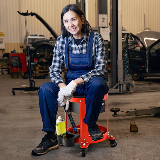 Rolling Mechanic Stool with Removable Padded Seat and Drawers Garages Options at Gallery Canada