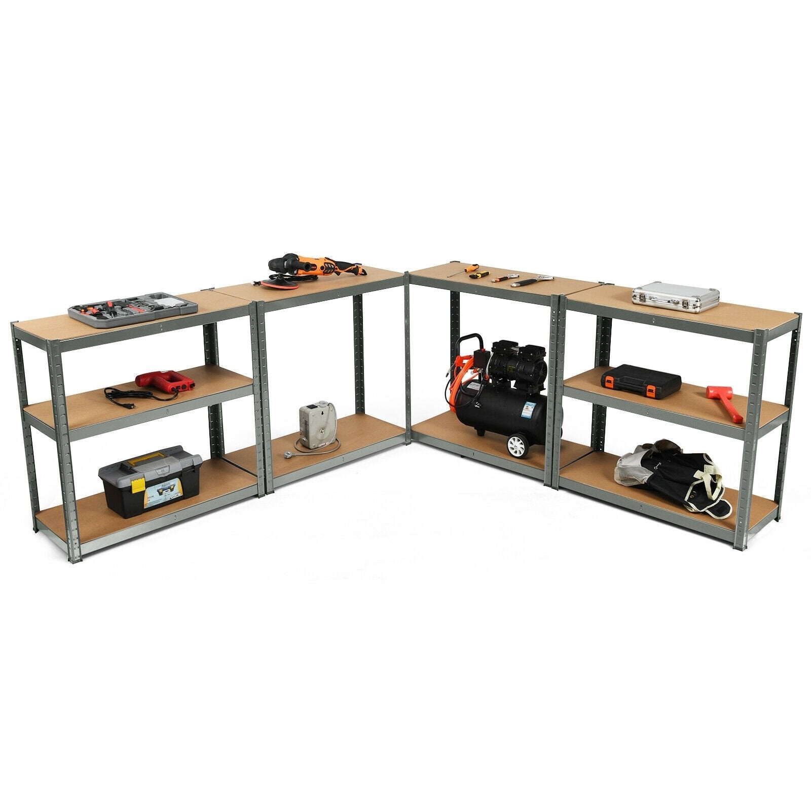 2 Pcs Storage Shelves Garage Shelving Units Tool Utility Shelves, Gray Industrial Shelving at Gallery Canada