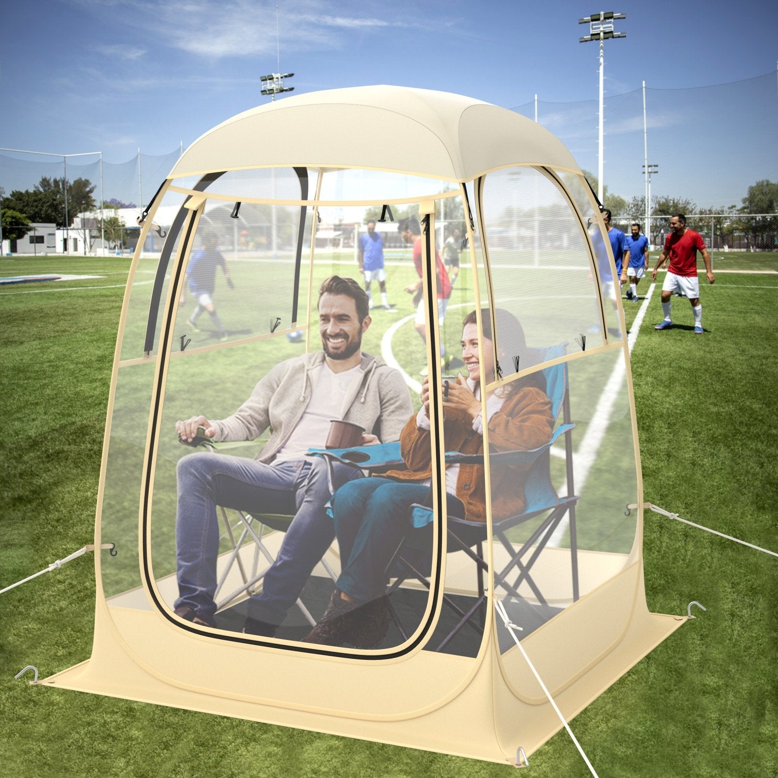 Instant Pop up Sports Tent with Carrying Bag and Floor Mat for 1-2/5-6 People-S Tents at Gallery Canada