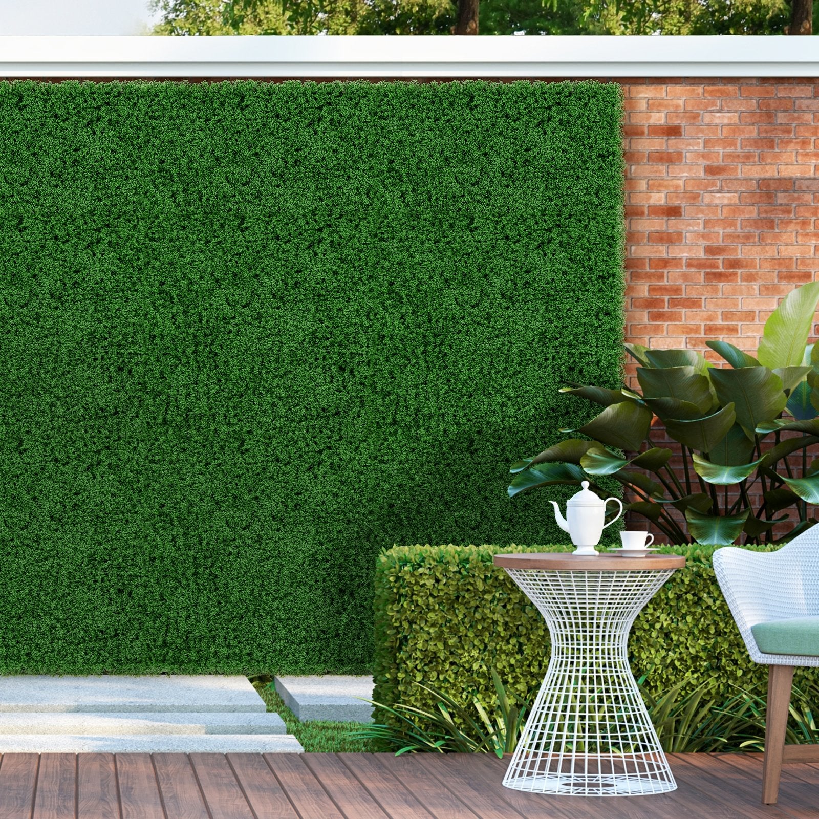 12 Pieces 20 x 20 inches Artificial Grass Wall Panels for Garden Yard Balcony, Green Faux Plants   at Gallery Canada