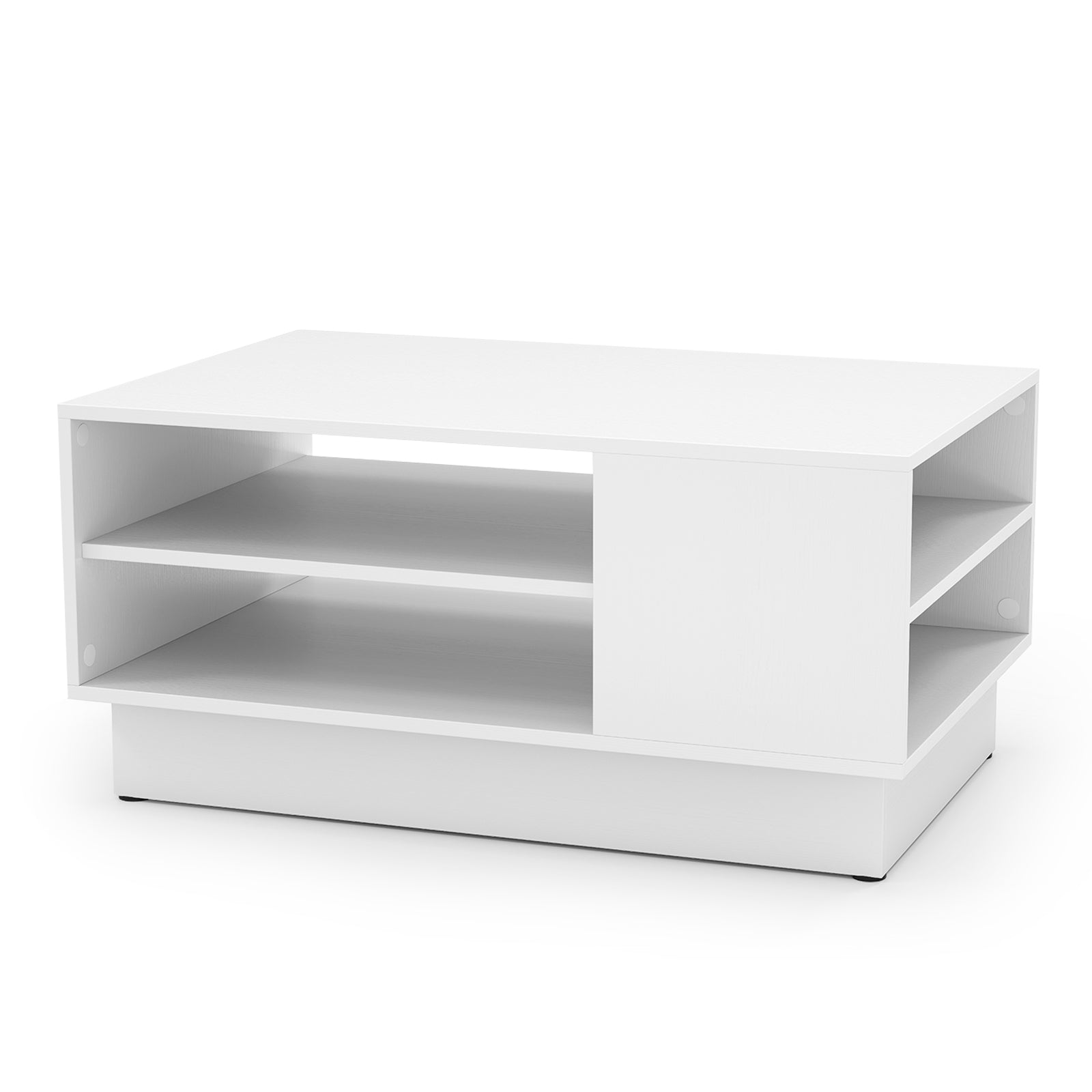 Modern Coffee Table with 2-Tier Open Storage Shelves, White Coffee Tables White at Gallery Canada