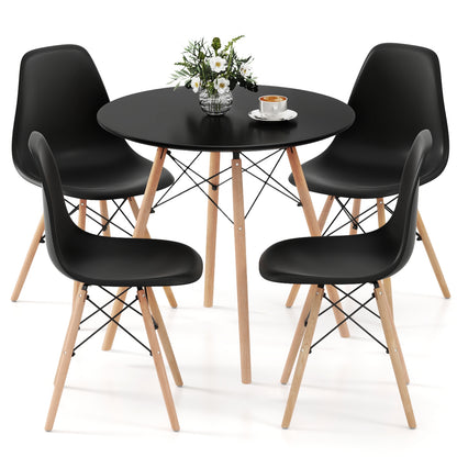 5 Pieces Dining Table Set With Solid Wood Leg, Black Dining Room Sets at Gallery Canada