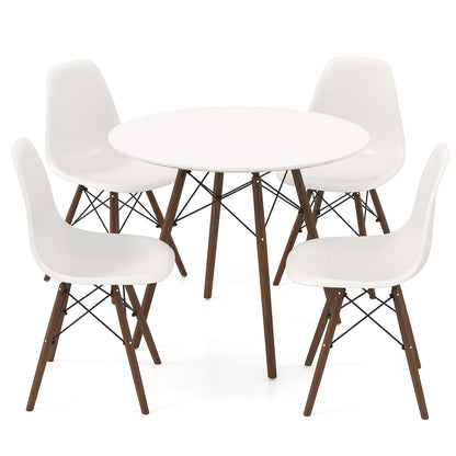 5 Pieces Dining Table Set With Solid Wood Leg, Beige Dining Room Sets Beige at Gallery Canada