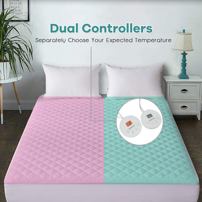 Auto Shut Off Heated Electric Mattress Pad with Dual Controller-Queen Size Mattresses at Gallery Canada