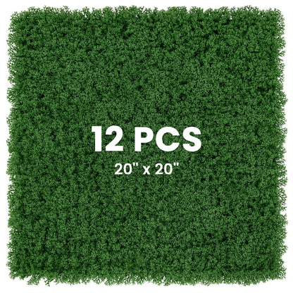 12 Pieces 20 x 20 inches Artificial Grass Wall Panels for Garden Yard Balcony, Green Faux Plants Green  at Gallery Canada