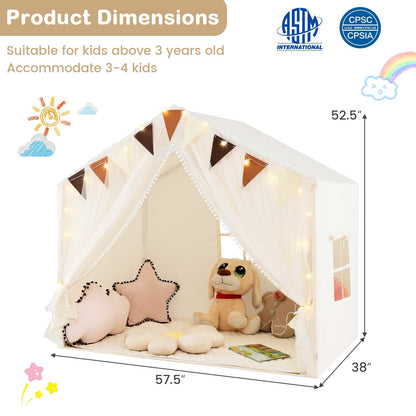 Large Toddler Playhouse Tent with Door Curtains Windows, Beige Play Tents & Playhouse at Gallery Canada