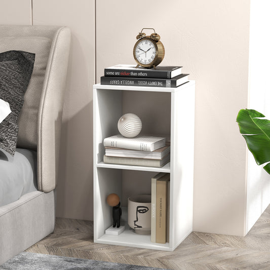 2 Cube Bookshelf with Back Guardrail for Living Room Bedroom, White Bookcases White at Gallery Canada