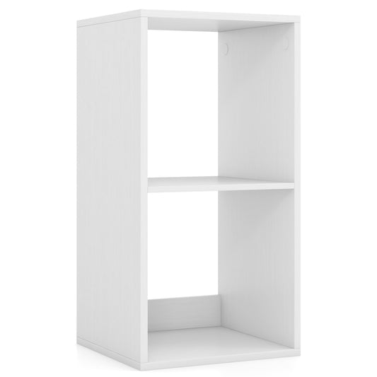 2 Cube Bookshelf with Back Guardrail for Living Room Bedroom, White Bookcases White at Gallery Canada