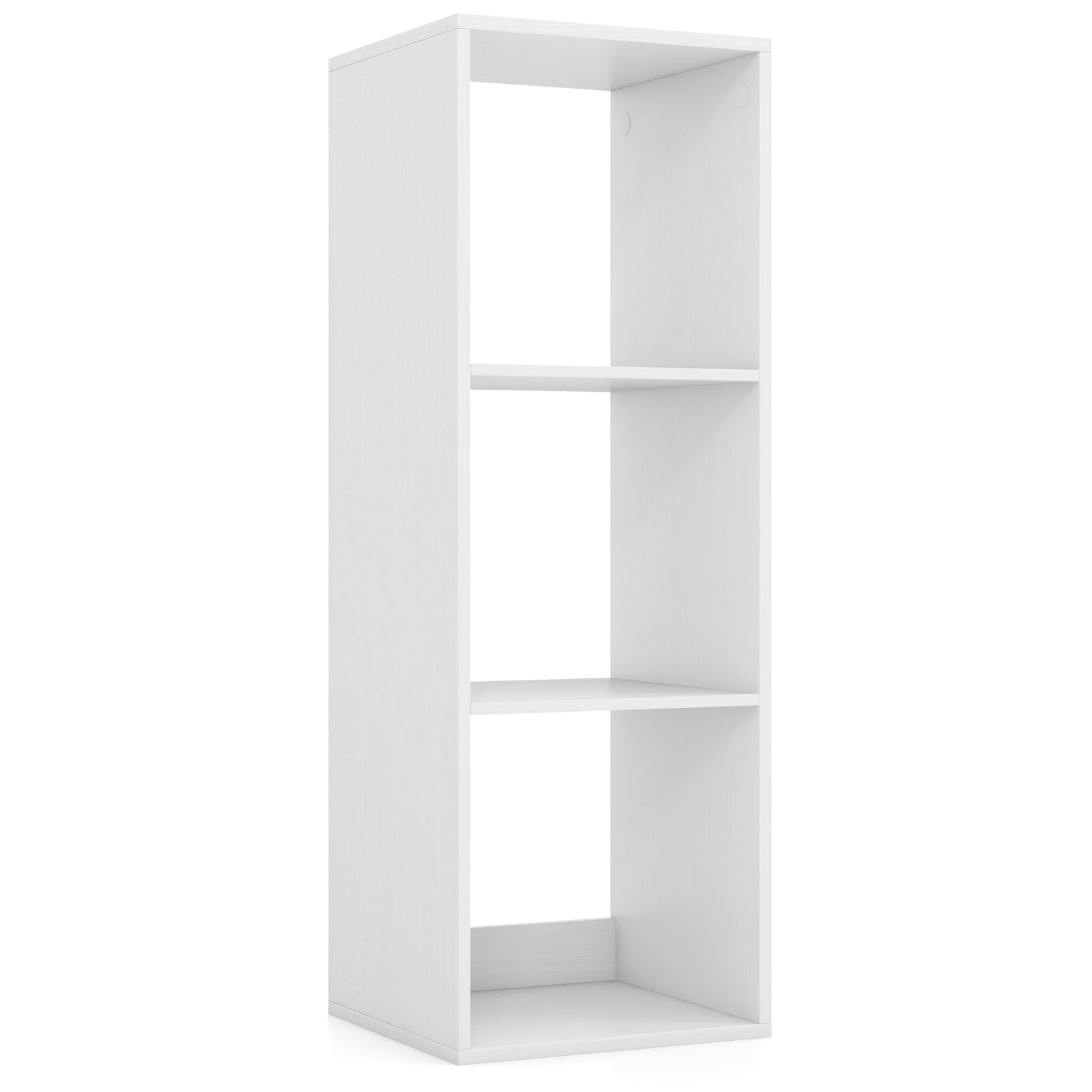 3 Cube Bookshelf with Back Guardrail for Living Room Bedroom, White Bookcases White at Gallery Canada