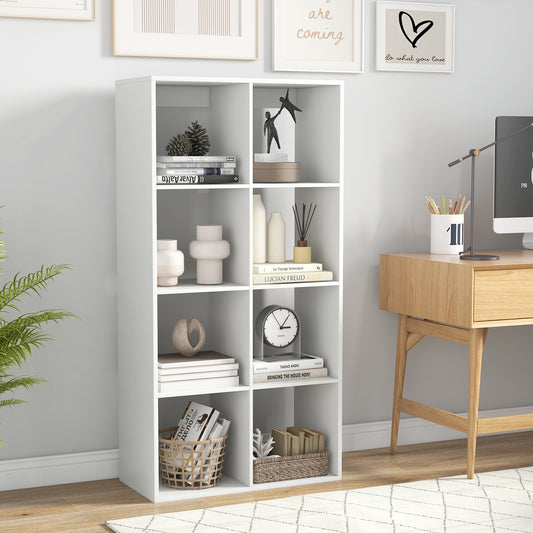 8 Cube Bookshelf with Back Guardrail for Living Room Bedroom, White Bookcases White at Gallery Canada