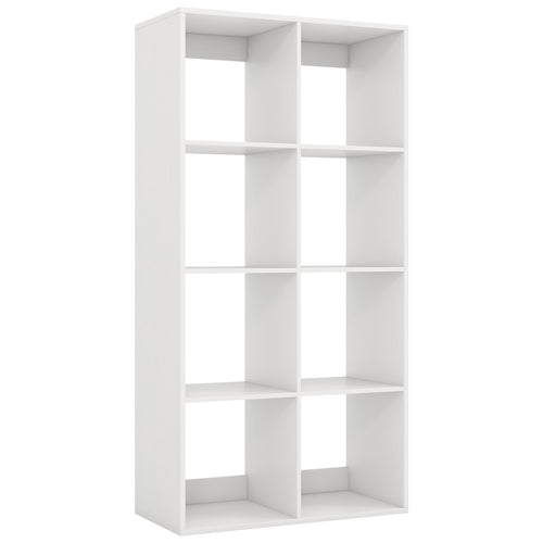 8 Cube Bookshelf with Back Guardrail for Living Room Bedroom, White