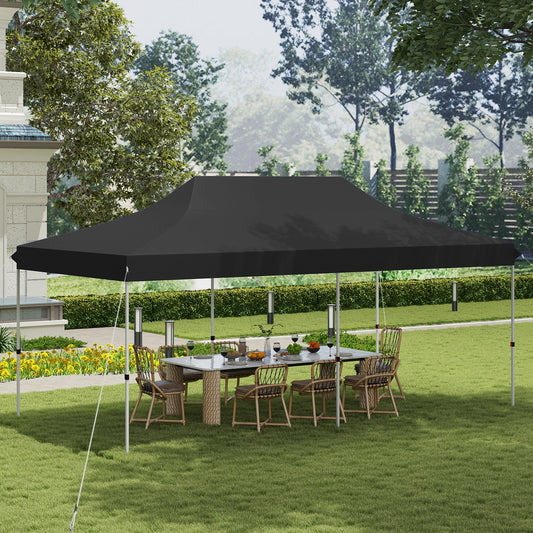 10 X 20 FT Pop up Canopy Tent Foldable Portable Outdoor Gazebo with Carry Bag, Black Canopies Black at Gallery Canada