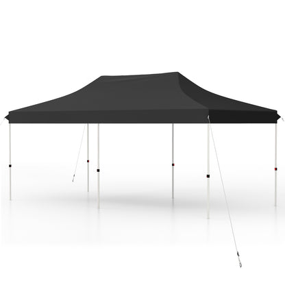 10 X 20 FT Pop up Canopy Tent Foldable Portable Outdoor Gazebo with Carry Bag, Black Canopies Black at Gallery Canada