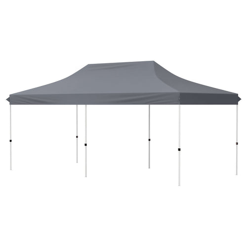 10 X 20 FT Pop up Canopy Tent Foldable Portable Outdoor Gazebo with Carry Bag, Gray