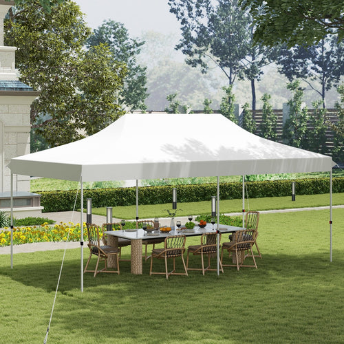 10 X 20 FT Pop up Canopy Tent Foldable Portable Outdoor Gazebo with Carry Bag, White