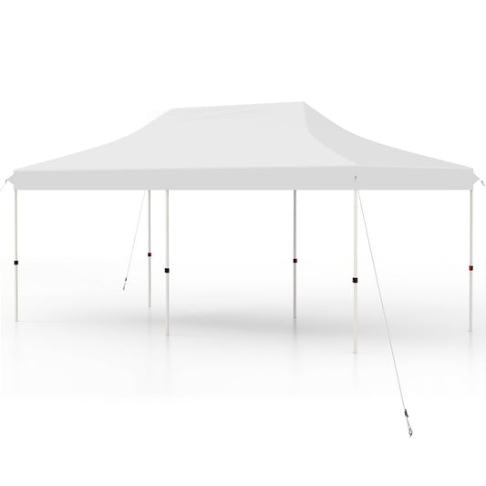 10 X 20 FT Pop up Canopy Tent Foldable Portable Outdoor Gazebo with Carry Bag, White Canopies White at Gallery Canada