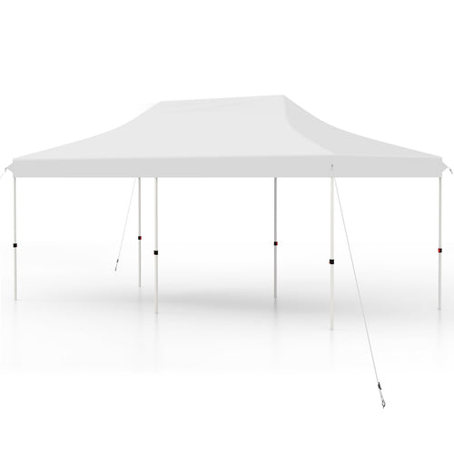 10 X 20 FT Pop up Canopy Tent Foldable Portable Outdoor Gazebo with Carry Bag, White