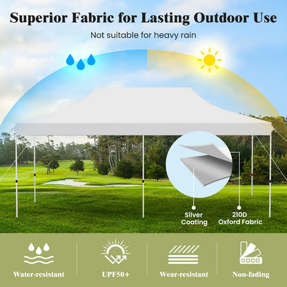 10 X 20 FT Pop up Canopy Tent Foldable Portable Outdoor Gazebo with Carry Bag, White Canopies at Gallery Canada