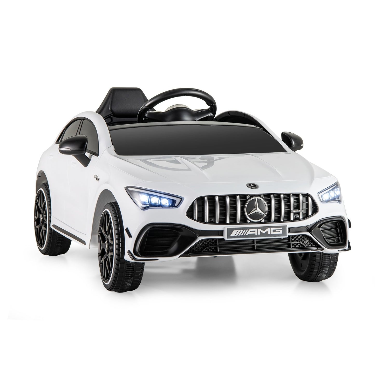 12V Kids Ride on Car Mercedes-Benz AMG CLA 45 with Remote, White Powered Ride On Toys White at Gallery Canada