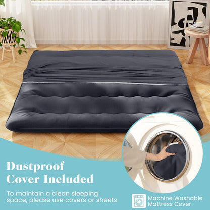 Futon Mattress with Washable Cover and Foldable Mat-King Size, Black Mattresses at Gallery Canada