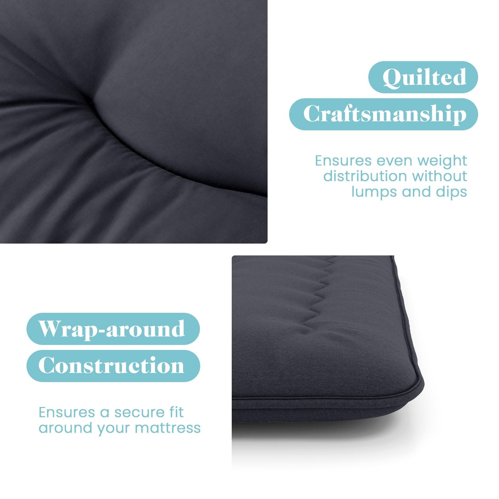 Futon Mattress with Washable Cover and Foldable Mat-King Size, Black Mattresses at Gallery Canada