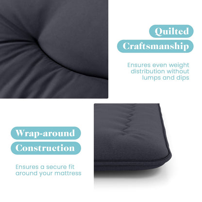 Futon Mattress with Washable Cover and Foldable Mat-King Size, Black Mattresses at Gallery Canada