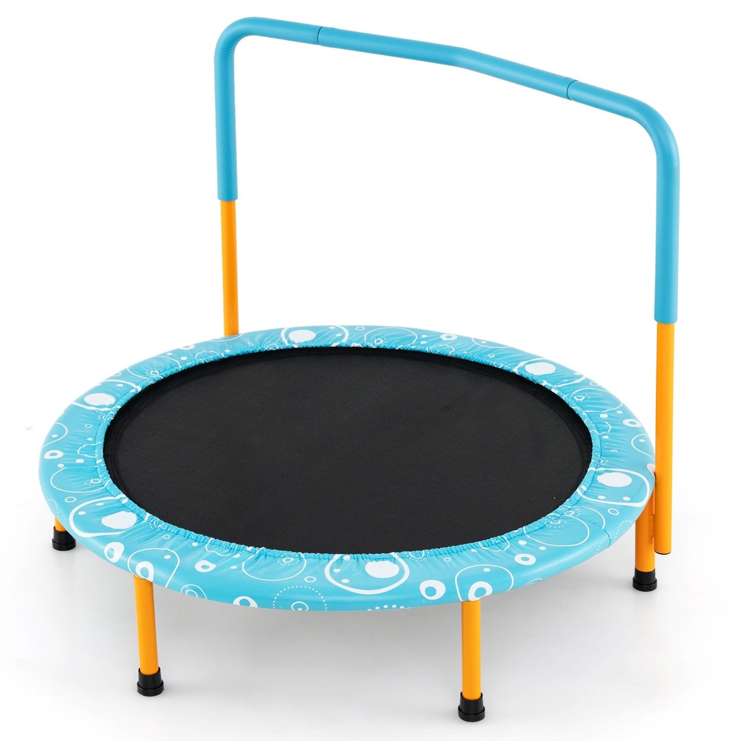 36 Inch Kids Trampoline Mini Rebounder with Full Covered Handrail, Orange Trampolines Orange at Gallery Canada