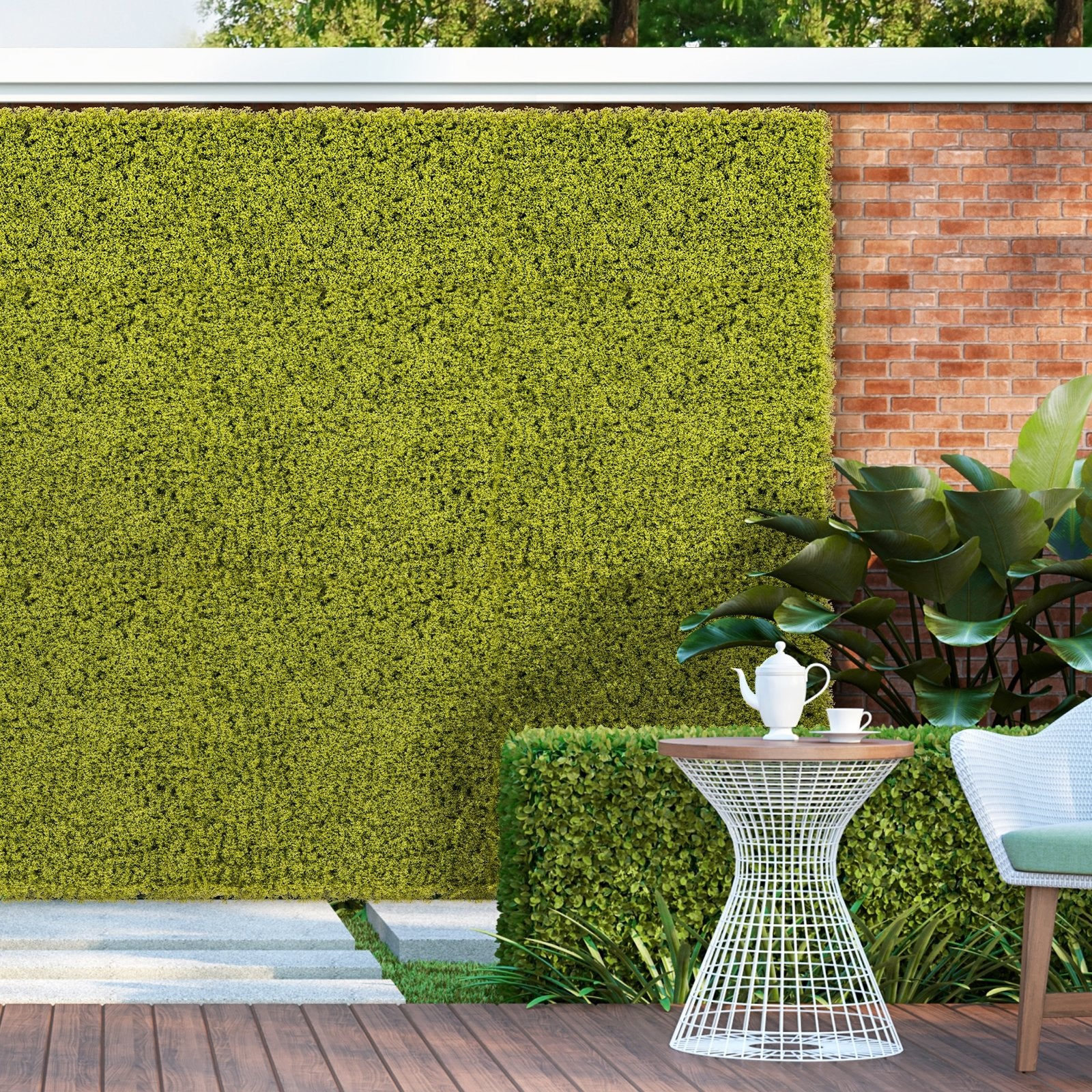 12 Pieces 20 x 20 inches Artificial Grass Wall Panels for Garden Yard Balcony, Light Green Faux Plants   at Gallery Canada