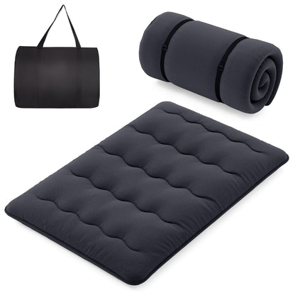 Futon Mattress with Washable Cover and Foldable Mat-Full Size, Black Mattresses Black - Full Size at Gallery Canada