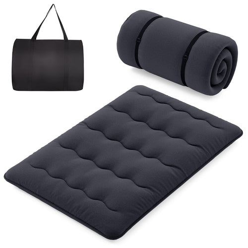 Futon Mattress with Washable Cover and Foldable Mat-Full Size, Black