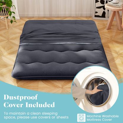 Futon Mattress with Washable Cover and Foldable Mat-Full Size, Black Mattresses at Gallery Canada