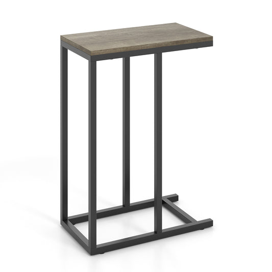 C-shaped Side Table with Heavy-duty Metal Frame, Oak End & Side Tables Oak at Gallery Canada