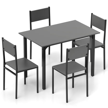 5 Piece Dining Table Set Industrial Style Kitchen Table and Chairs for 4-Grey, Gray Dining Room Sets Gray at Gallery Canada