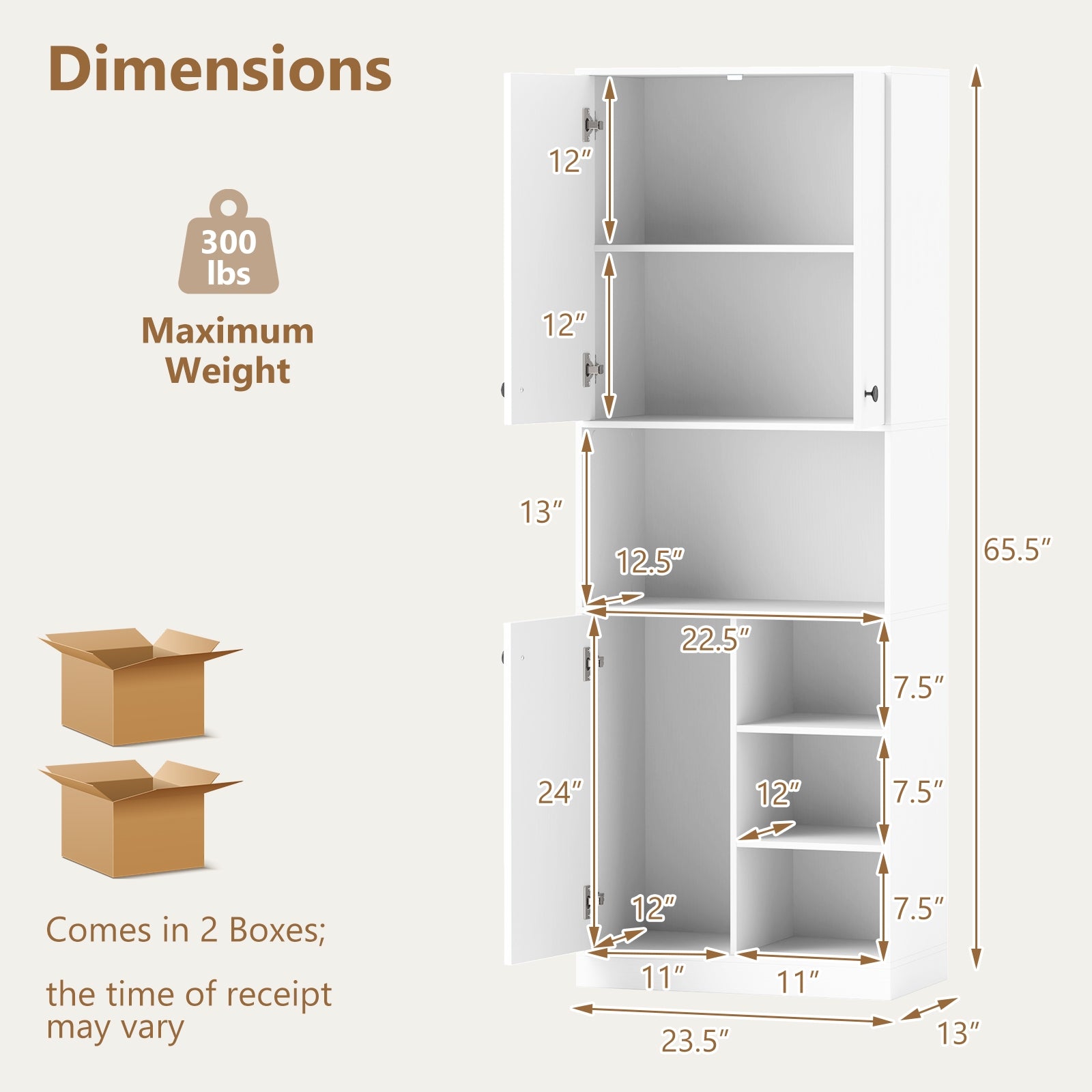 Kitchen Pantry Storage Cabinet with Microwave Stand and Open Shelves, White Sideboards Cabinets & Buffets at Gallery Canada