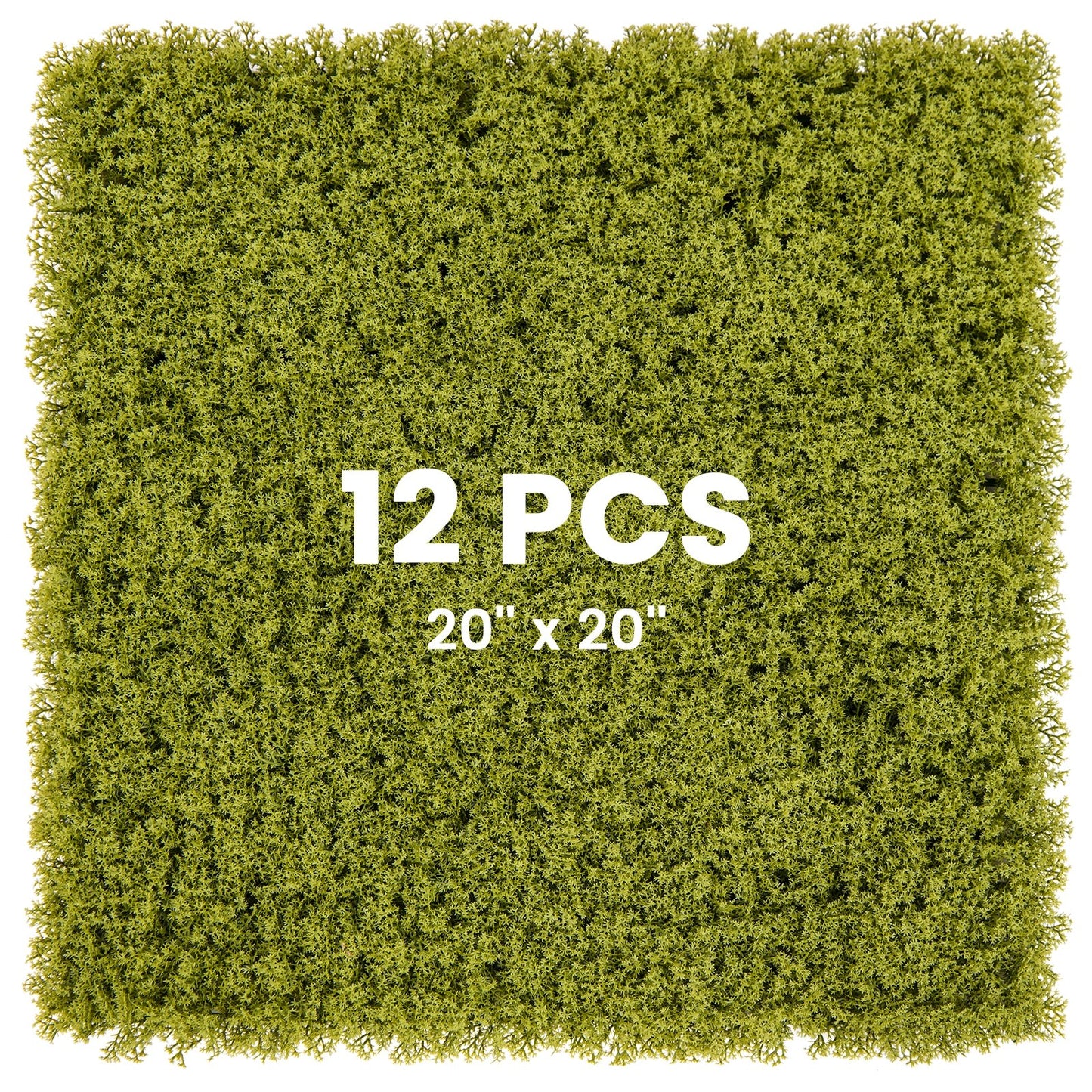 12 Pieces 20 x 20 inches Artificial Grass Wall Panels for Garden Yard Balcony, Light Green Faux Plants Light Green  at Gallery Canada