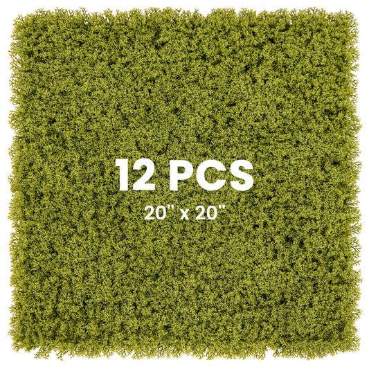 12 Pieces 20 x 20 inches Artificial Grass Wall Panels for Garden Yard Balcony, Light Green Faux Plants Light Green  at Gallery Canada