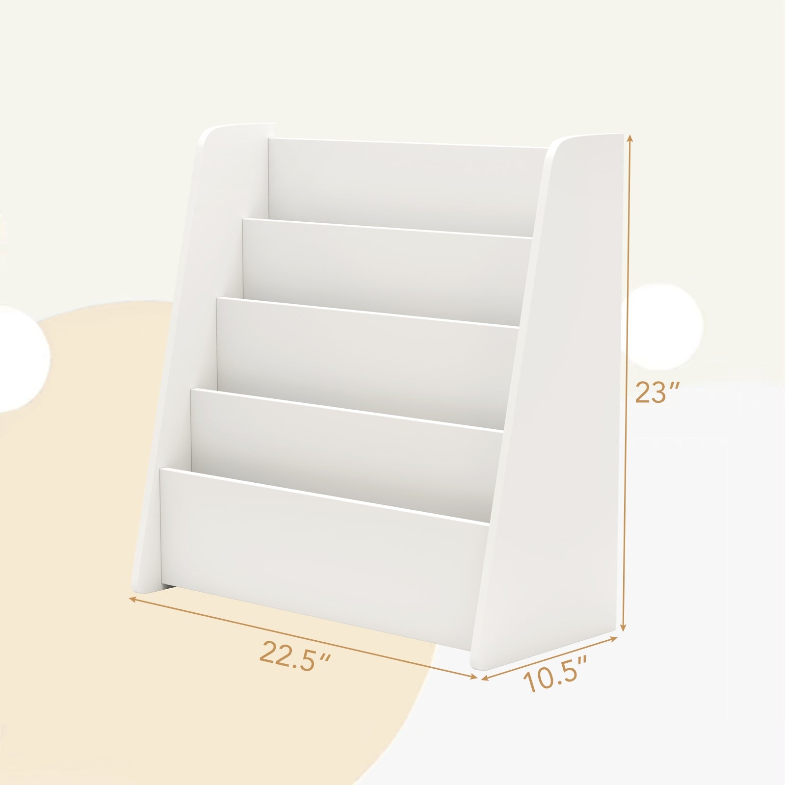 4-Tier Kids Bookshelf with Deep Compartments for Bedroom, White Kids Storage at Gallery Canada