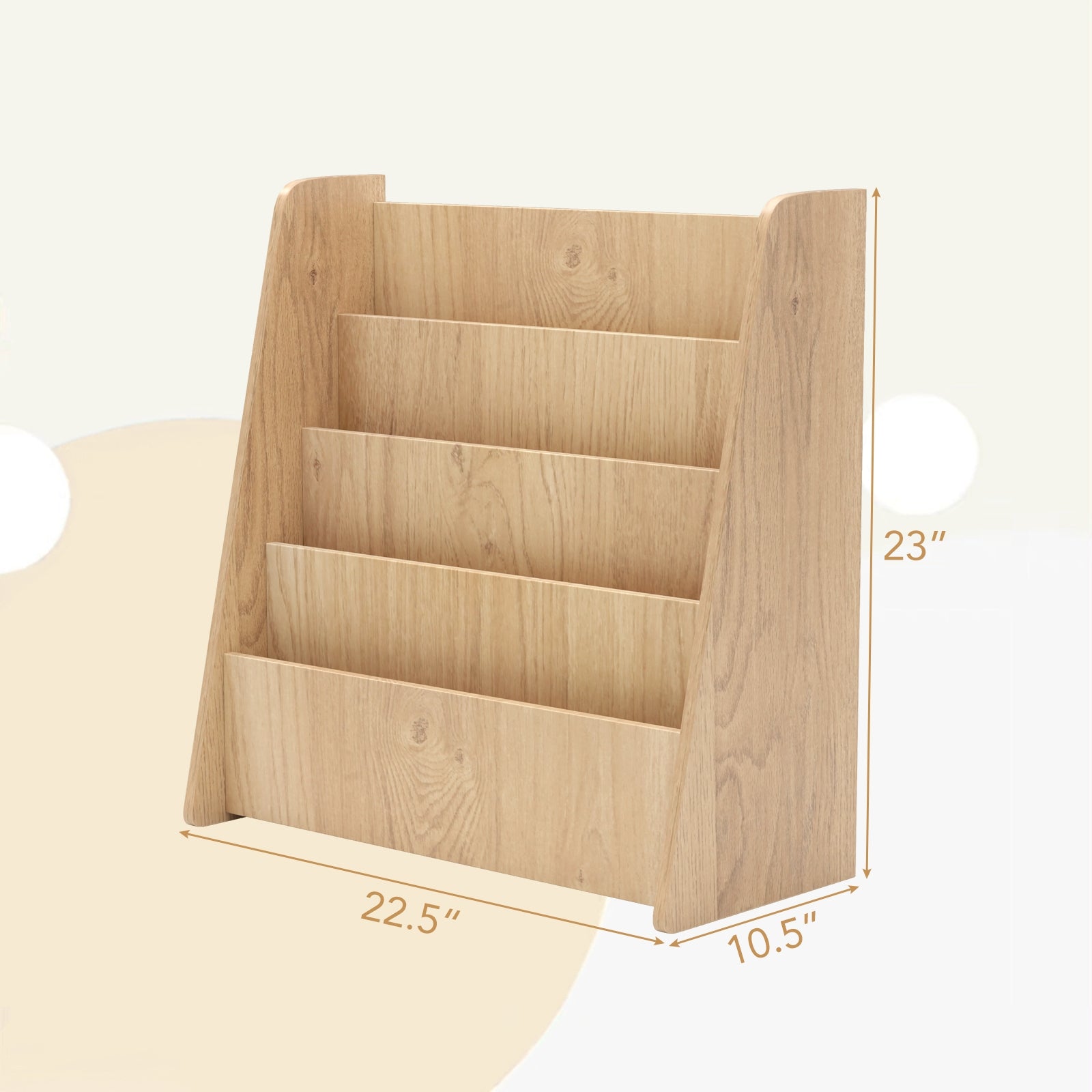 4-Tier Kids Bookshelf with Deep Compartments for Bedroom, Natural Kids Storage at Gallery Canada