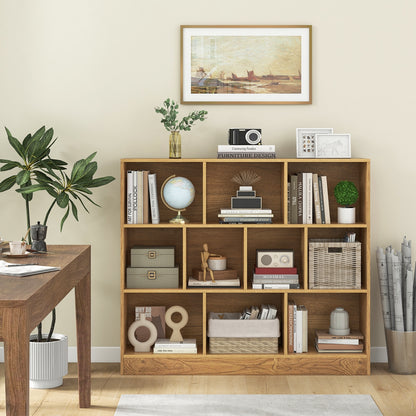 41 inches Wooden Toy Storage Organizer with 10 Cubes for Kids, Natural Kids Storage   at Gallery Canada