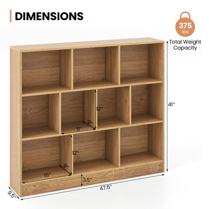 41 inches Wooden Toy Storage Organizer with 10 Cubes for Kids, Natural Kids Storage   at Gallery Canada