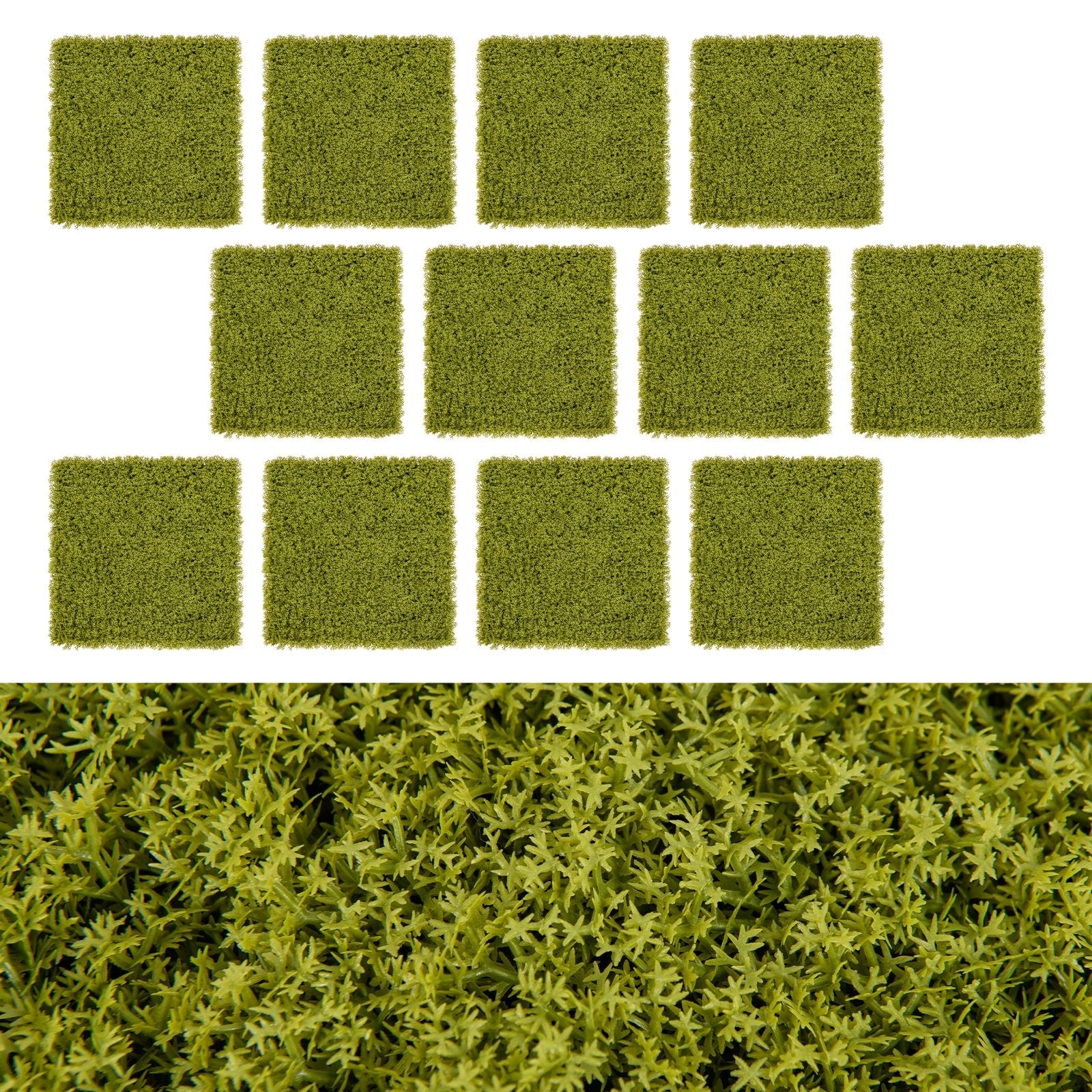 12 Pieces 20 x 20 inches Artificial Grass Wall Panels for Garden Yard Balcony, Light Green Faux Plants   at Gallery Canada