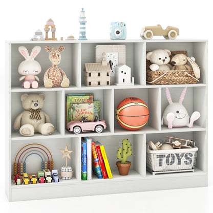 41 inches Wooden Toy Storage Organizer with 10 Cubes for Classroom Daycare Nursery Kindergarten, White Kids Storage   at Gallery Canada