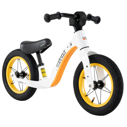 12-Inch Balance Bike with Adjustable Seat and Rotatable Handlebar for Over 36 Months Old, White Balance Bikes White  at Gallery Canada