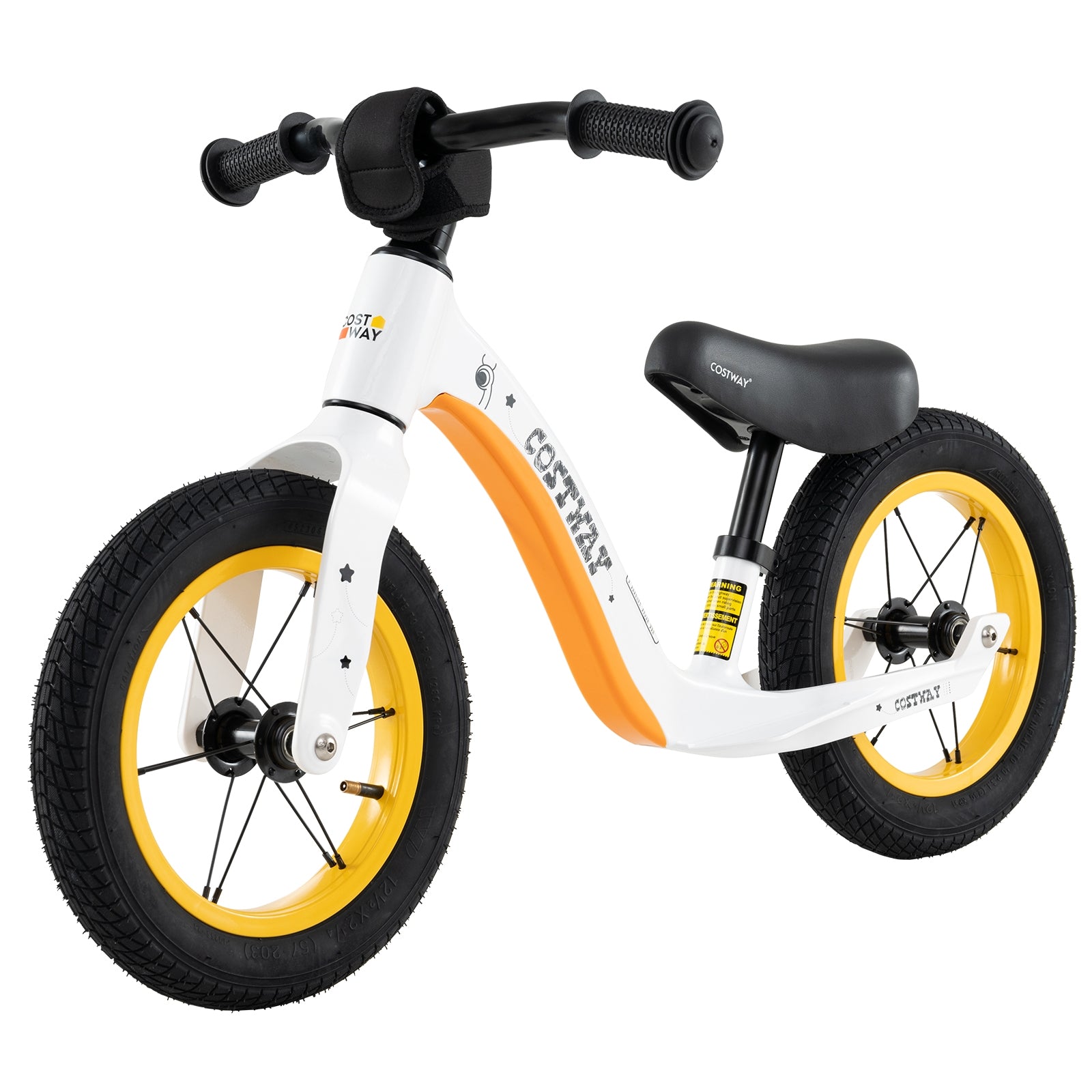 12-Inch Balance Bike with Adjustable Seat and Rotatable Handlebar for Over 36 Months Old, White Balance Bikes   at Gallery Canada