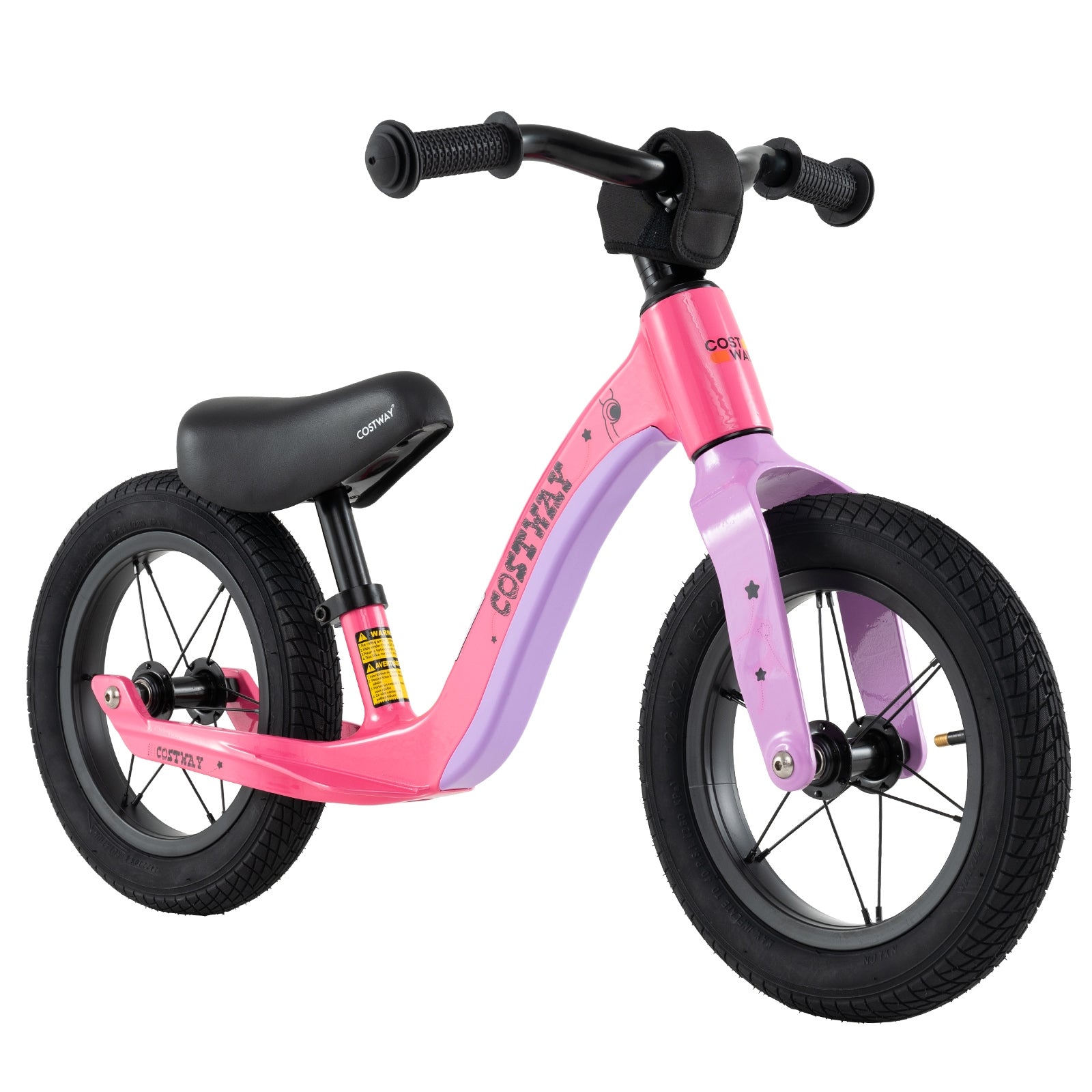 12-Inch Balance Bike with Adjustable Seat and Rotatable Handlebar for Over 36 Months Old, Pink Balance Bikes Pink  at Gallery Canada