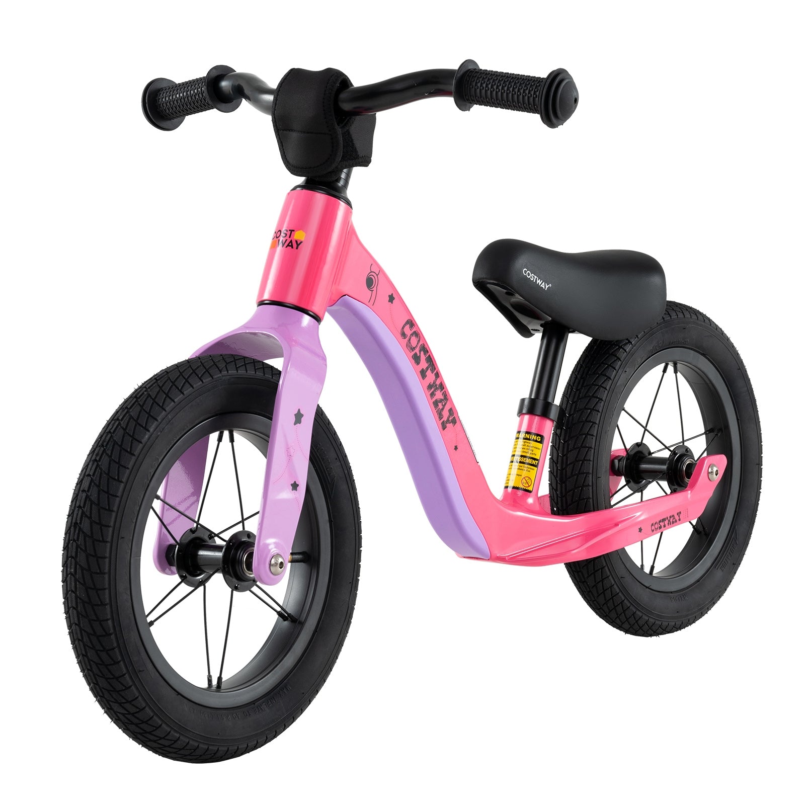 12-Inch Balance Bike with Adjustable Seat and Rotatable Handlebar for Over 36 Months Old, Pink Balance Bikes   at Gallery Canada